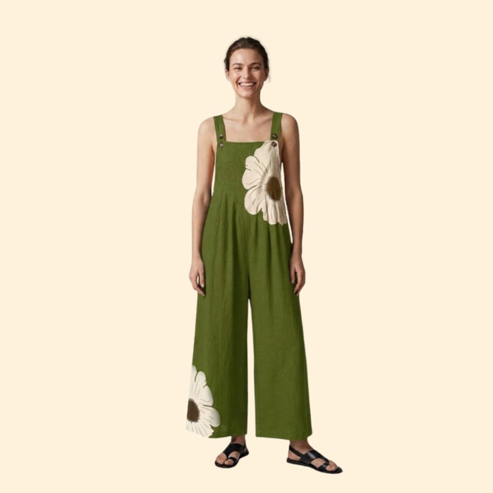Women’s Wide Leg Jumpsuit with Floral Print