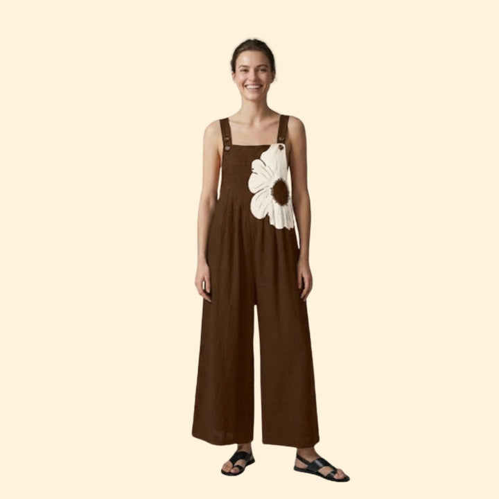 Women’s Wide Leg Jumpsuit with Floral Print
