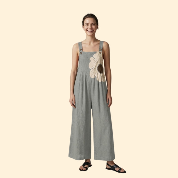 Women’s Wide Leg Jumpsuit with Floral Print