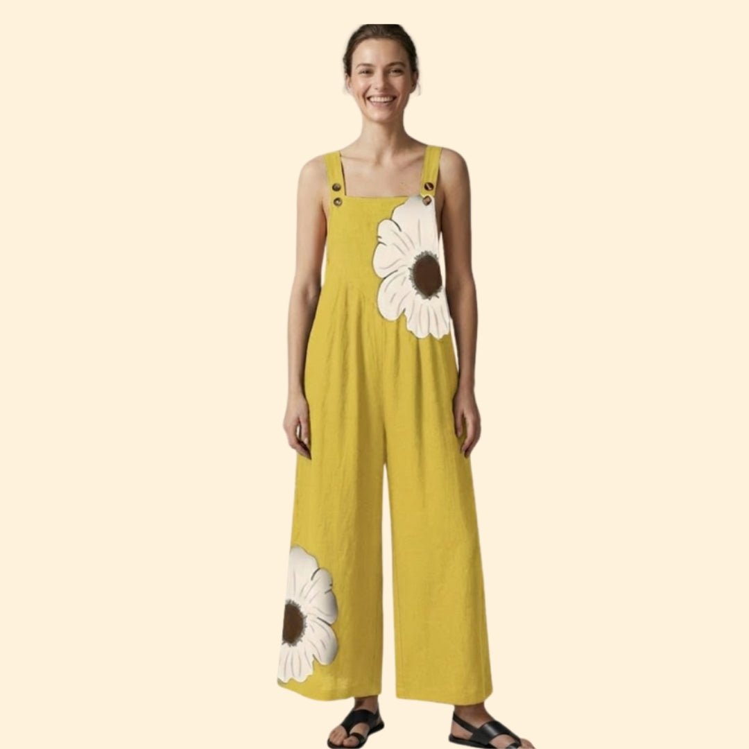 Women’s Wide Leg Jumpsuit with Floral Print