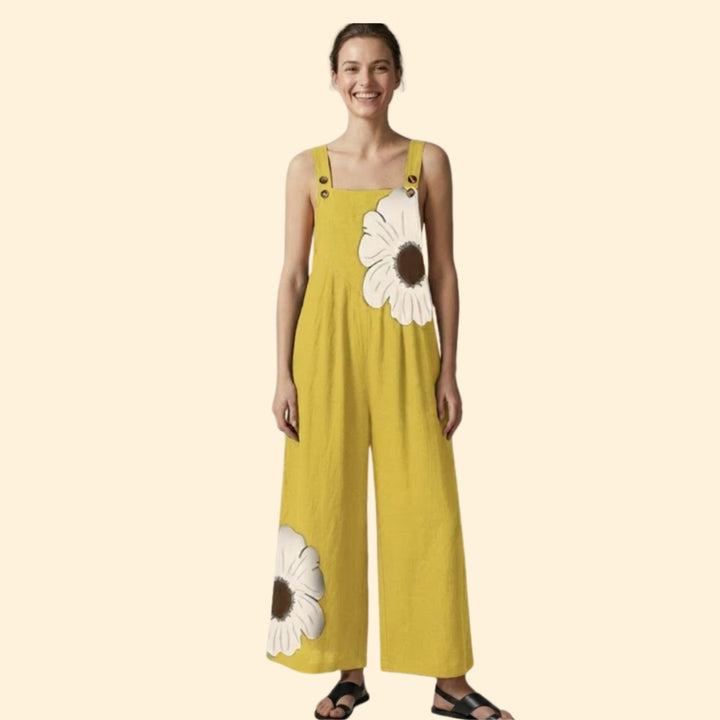 Women’s Wide Leg Jumpsuit with Floral Print