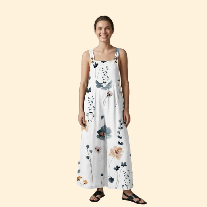 Women’s Wide Leg Jumpsuit with Floral Print