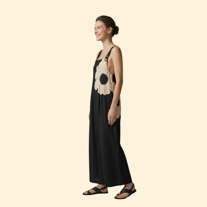 Women’s Wide Leg Jumpsuit with Floral Print