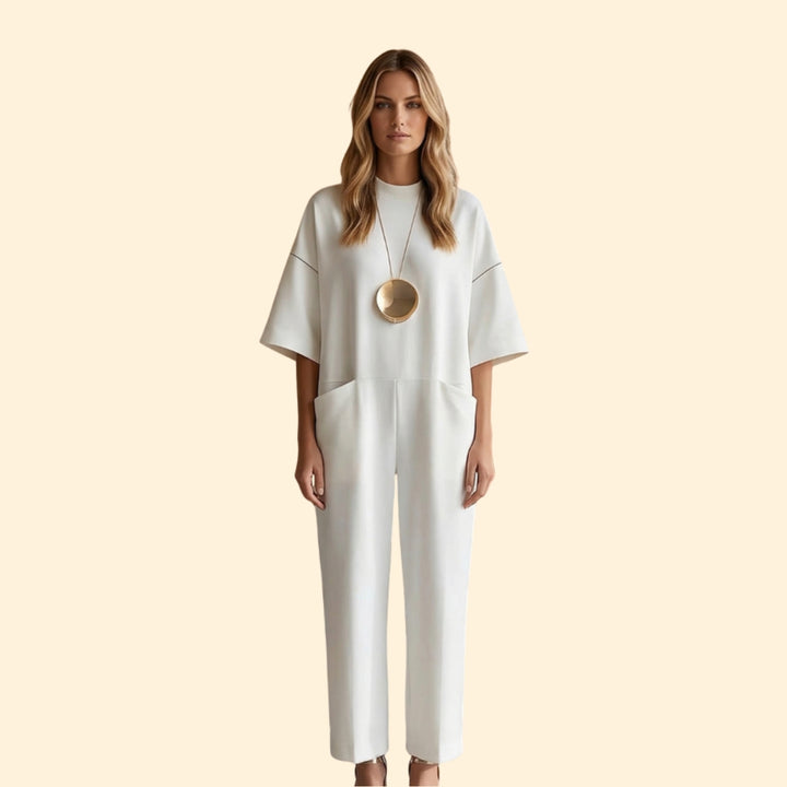 Women’s Wide Leg Jumpsuit with Patch Pockets