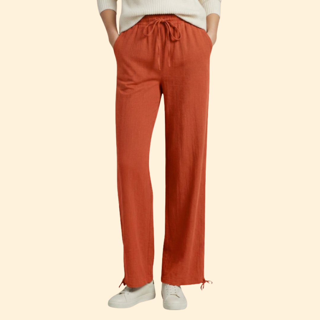 Women’s Wide Leg Pants with Adjustable Waistband