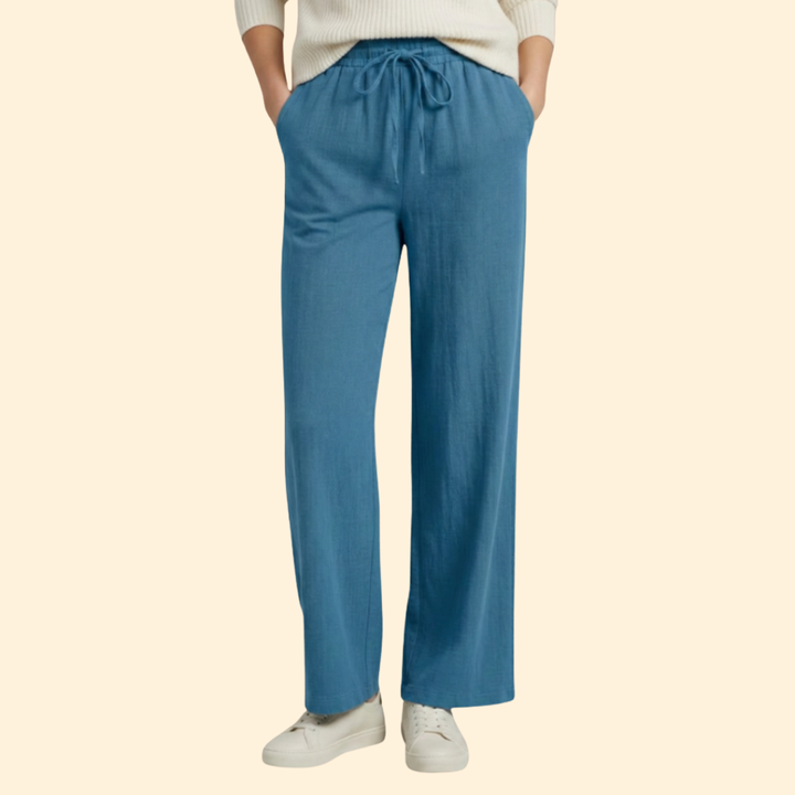 Women’s Wide Leg Pants with Adjustable Waistband