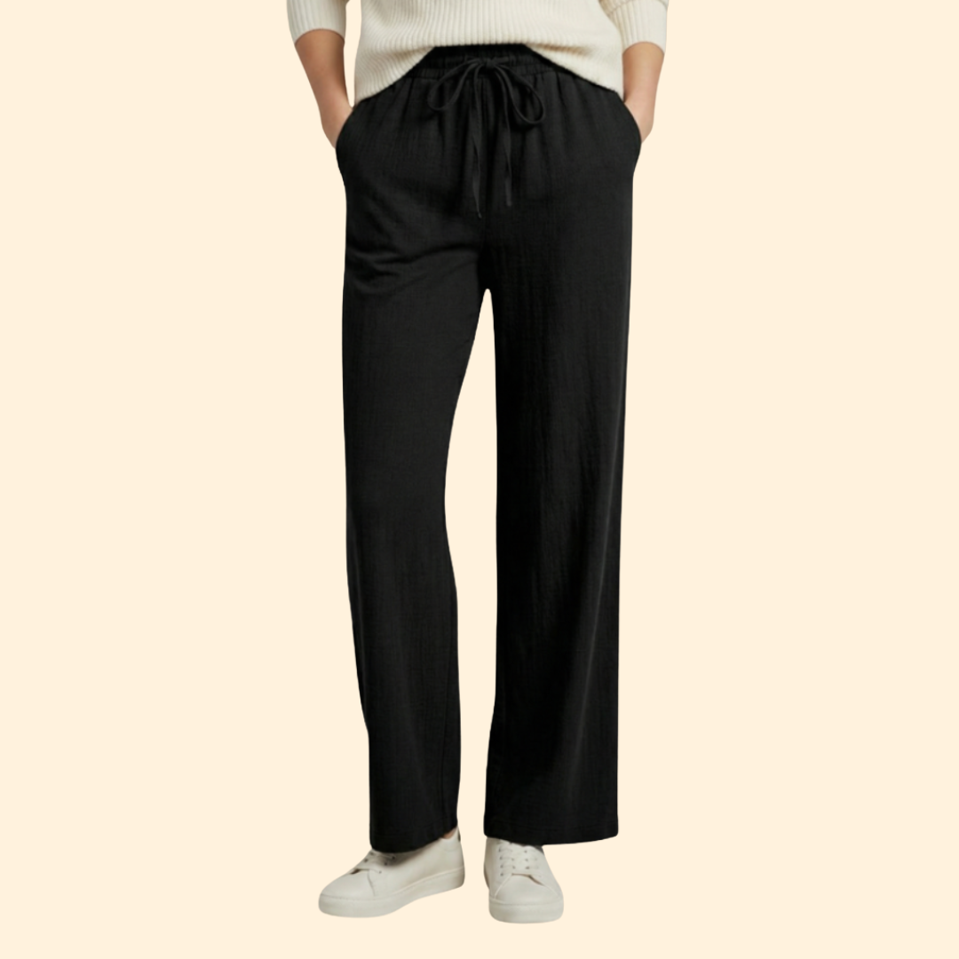 Women’s Wide Leg Pants with Adjustable Waistband