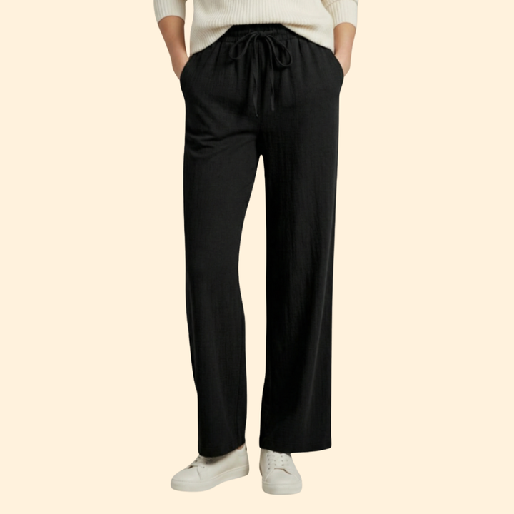 Women’s Wide Leg Pants with Adjustable Waistband