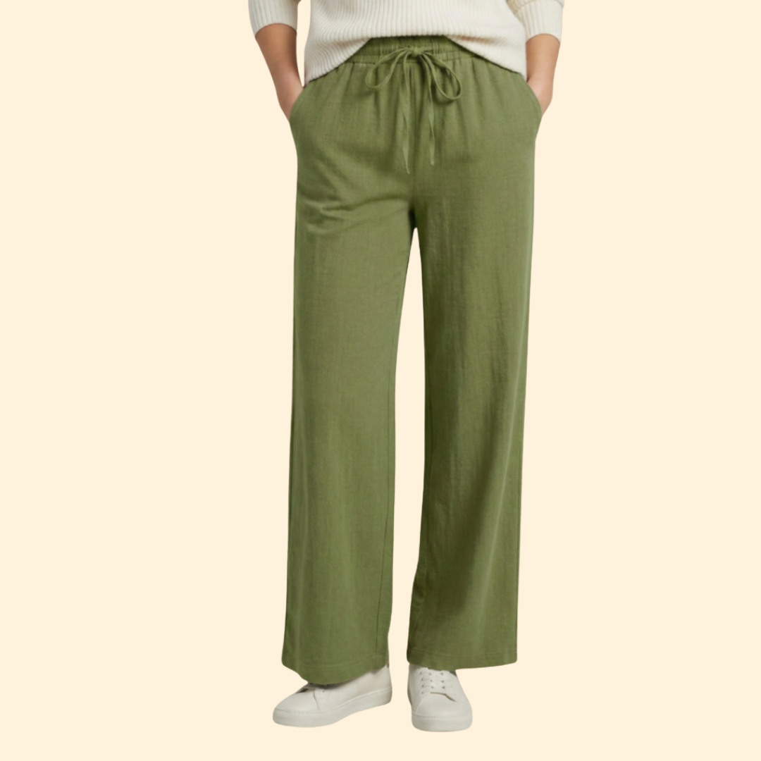 Women’s Wide Leg Pants with Adjustable Waistband