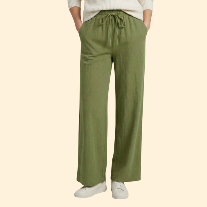 Women’s Wide Leg Pants with Adjustable Waistband