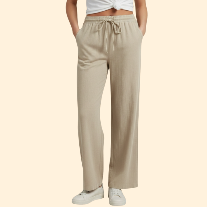 Women’s Wide Leg Pants with Adjustable Waistband