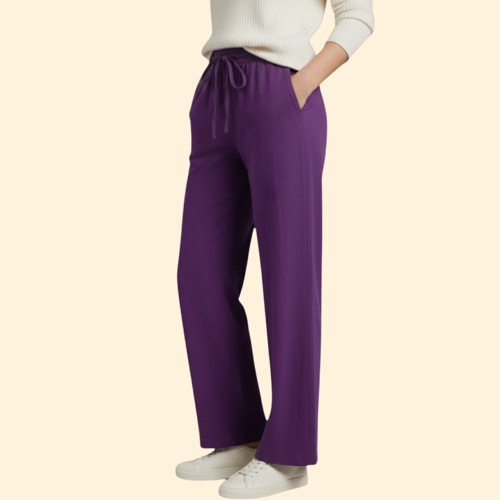 Women’s Wide Leg Pants with Adjustable Waistband