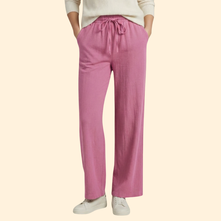 Women’s Wide Leg Pants with Adjustable Waistband