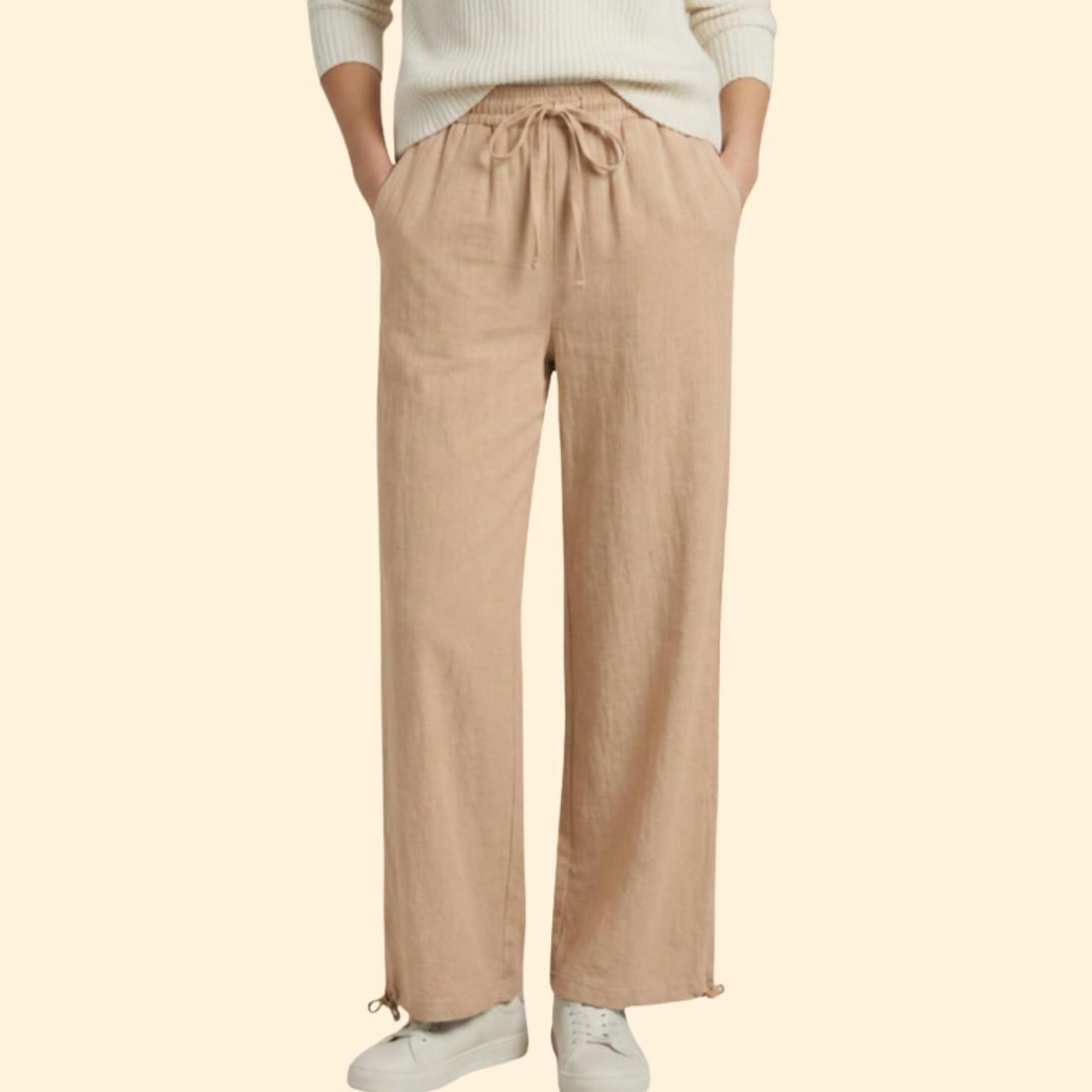 Women’s Wide Leg Pants with Adjustable Waistband
