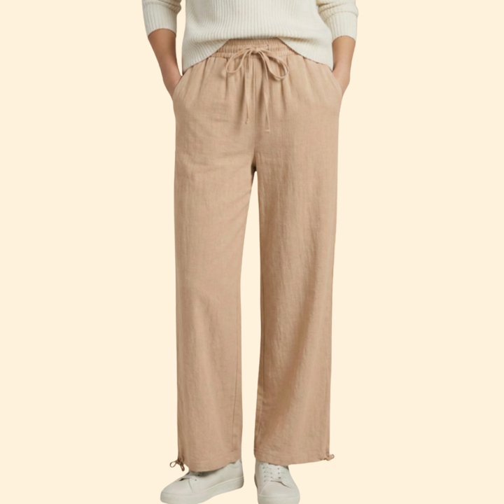 Women’s Wide Leg Pants with Adjustable Waistband