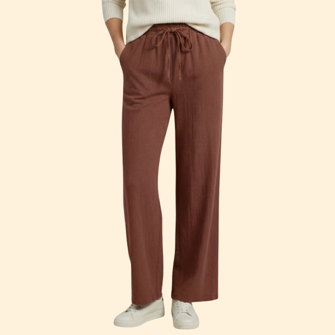 Women’s Wide Leg Pants with Adjustable Waistband