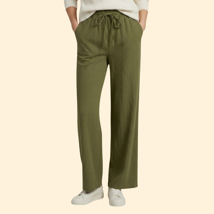 Women’s Wide Leg Pants with Adjustable Waistband