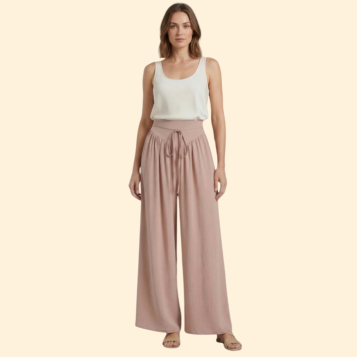 Women’s Wide Leg Pants with Drawstring Waist