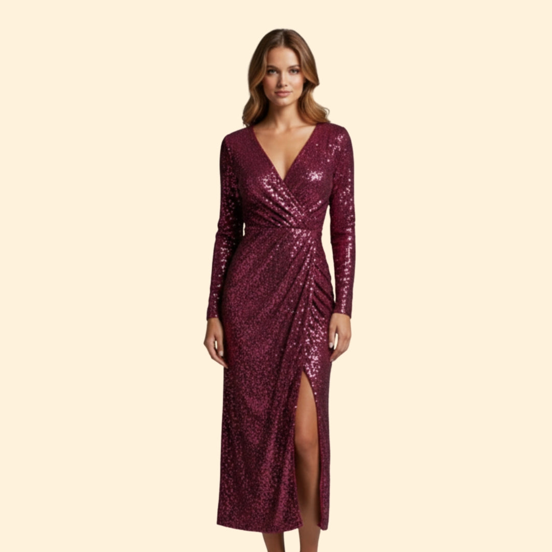 Women’s Wrap Dress Sequined Design