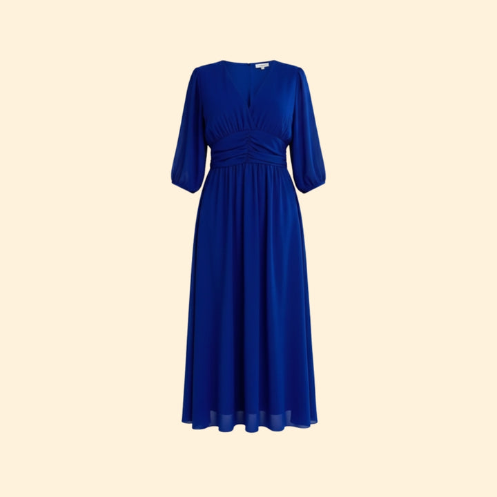 Women’s Wrap Dress with Pleated Skirt