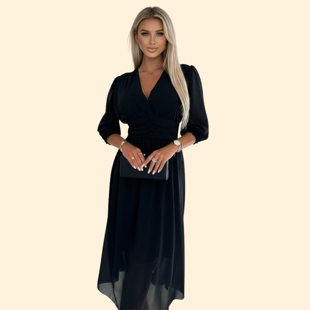 Women’s Wrap Dress with Pleated Skirt