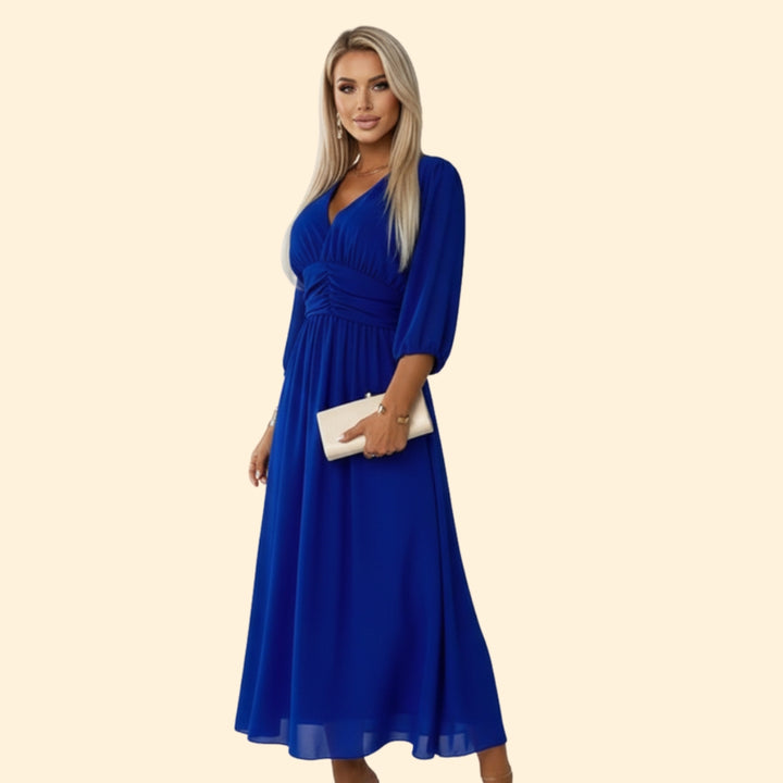 Women’s Wrap Dress with Pleated Skirt
