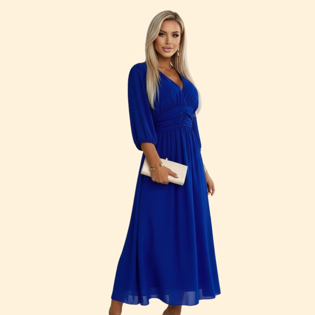 Women’s Wrap Dress with Pleated Skirt
