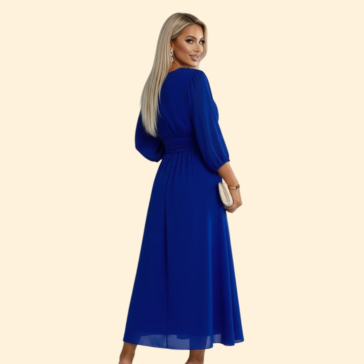 Women’s Wrap Dress with Pleated Skirt