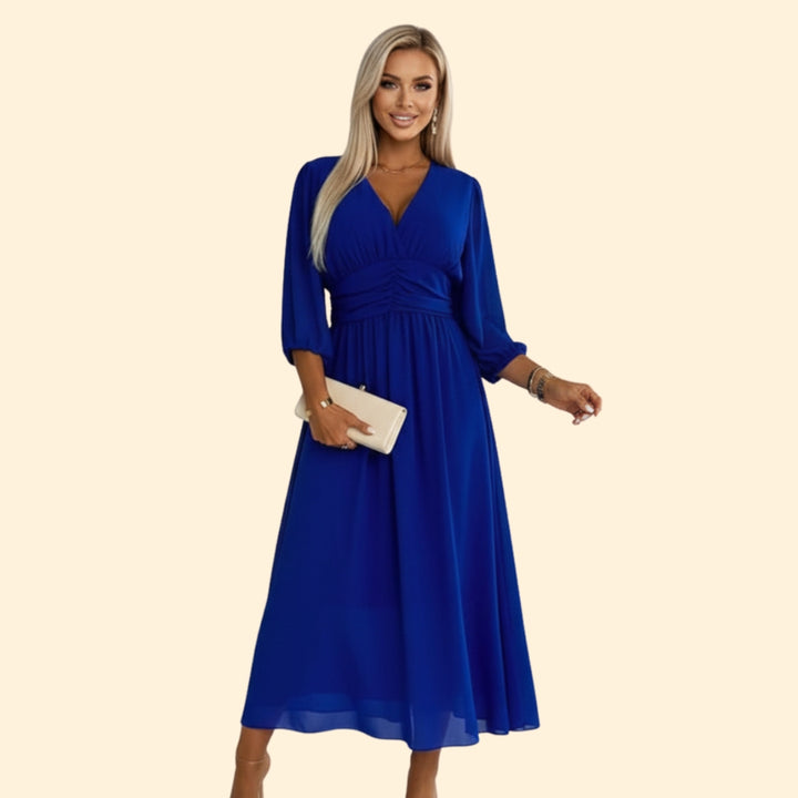 Women’s Wrap Dress with Pleated Skirt