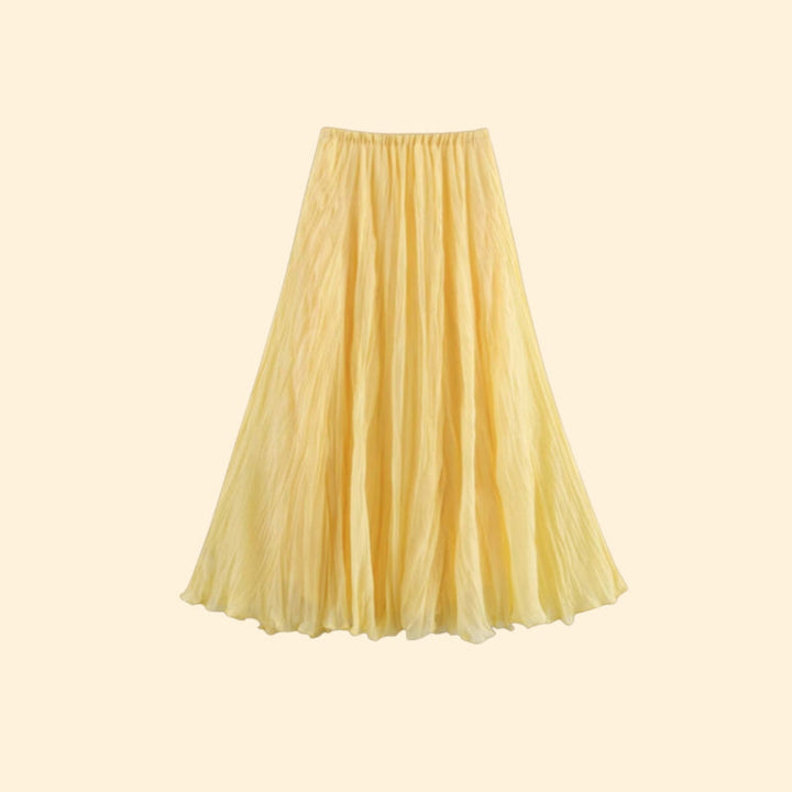 Women’s Yellow Maxi Skirt with High Waist