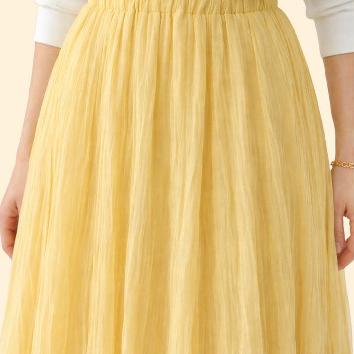 Women’s Yellow Maxi Skirt with High Waist