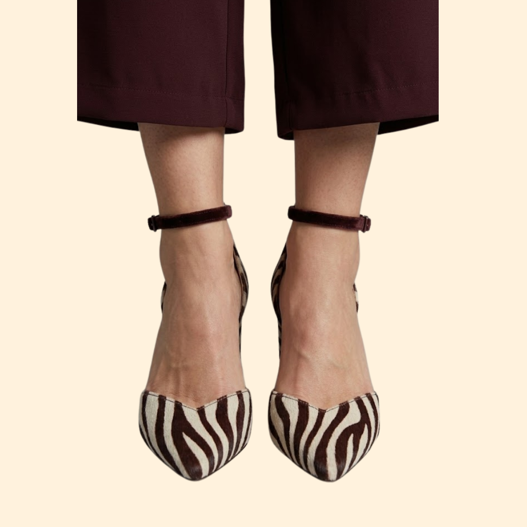 Women's Zebra Heel with Strap