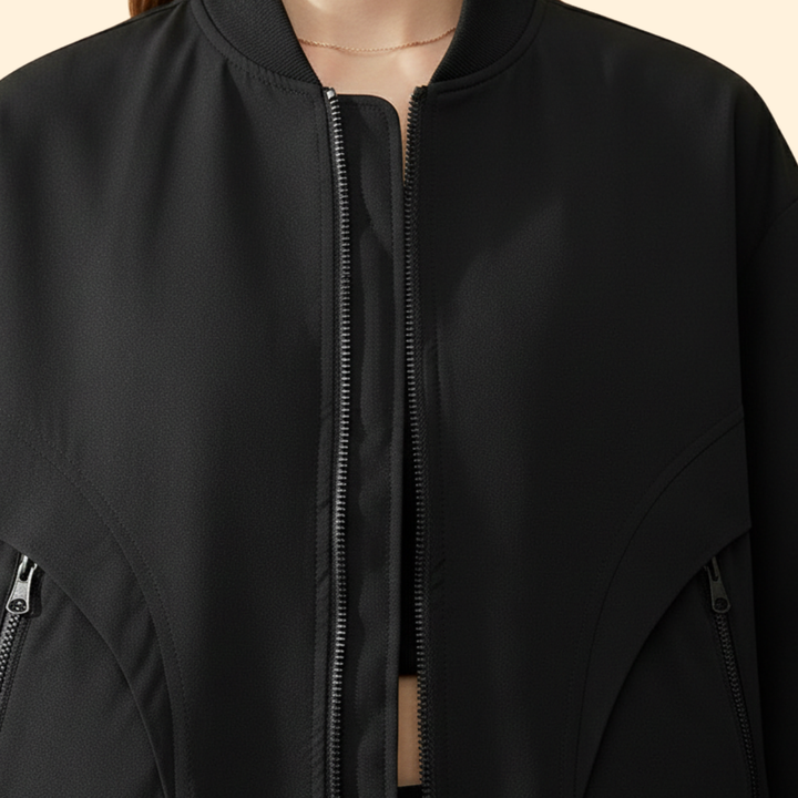 Women’s Bomber Jacket with Zip Side Pockets