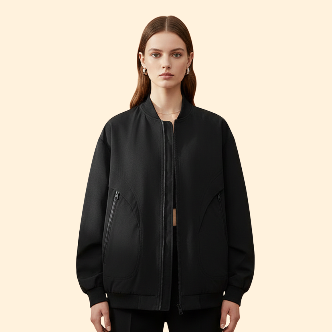 Women’s Bomber Jacket with Zip Side Pockets