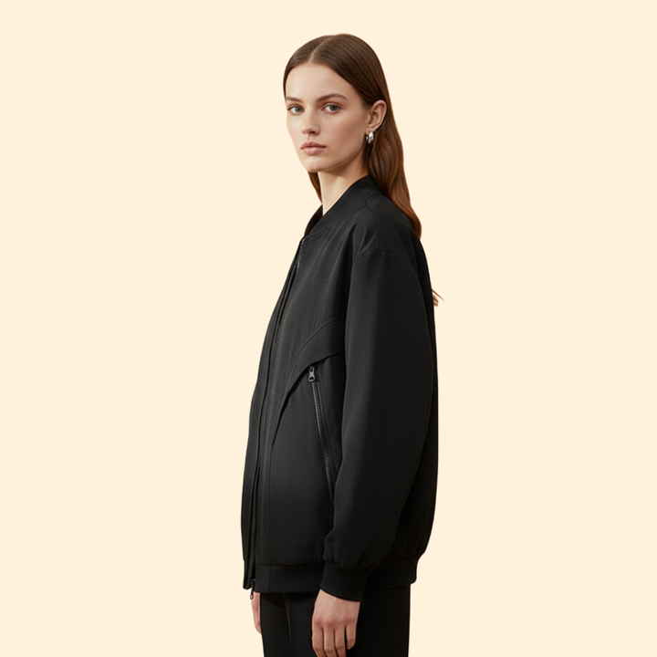 Women’s Bomber Jacket with Zip Side Pockets