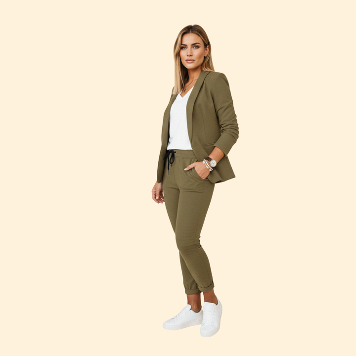 Women’s Blazer Set with Tapered Pants