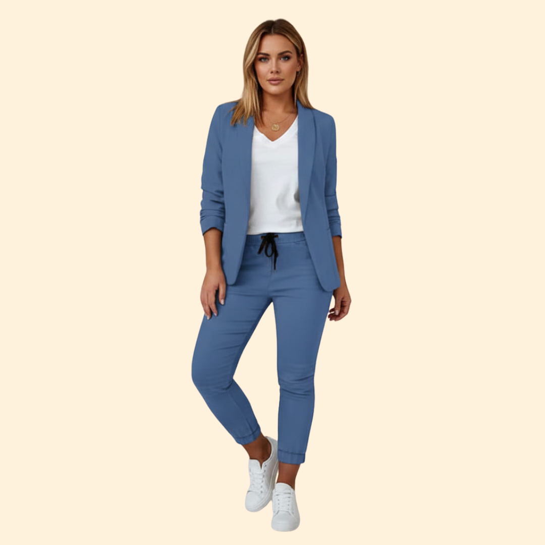 Women’s Blazer Set with Tapered Pants