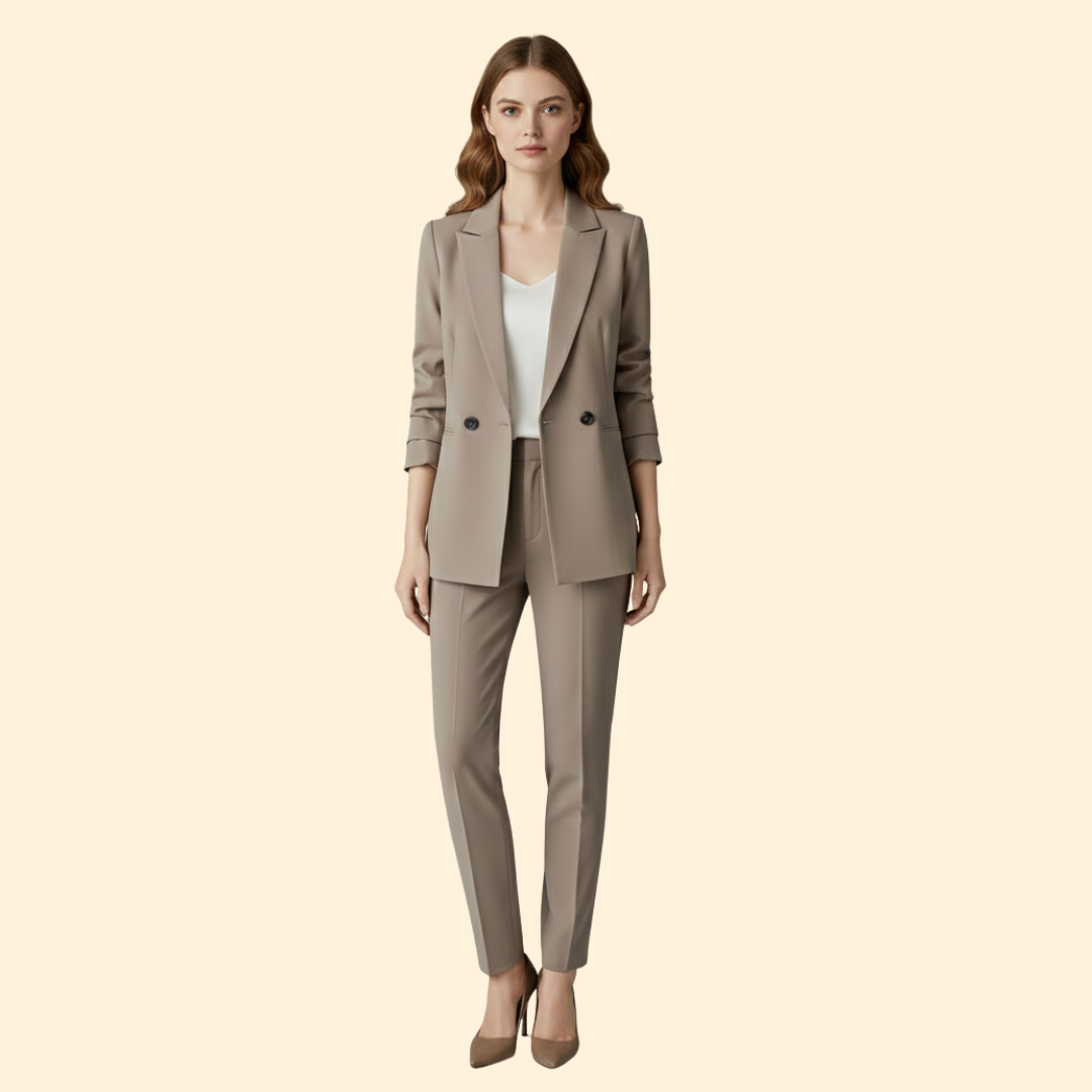 Women’s Blazer Set with Notched Lapel Design