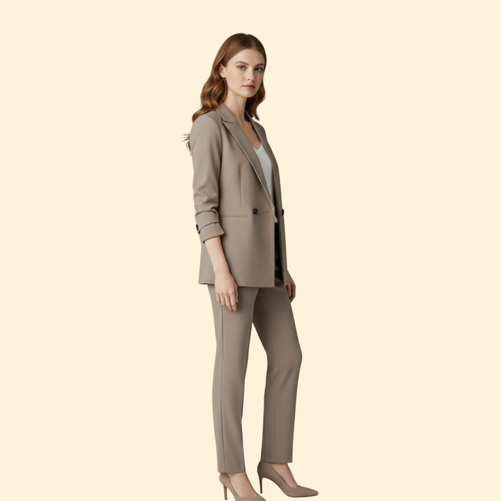 Women’s Blazer Set with Notched Lapel Design