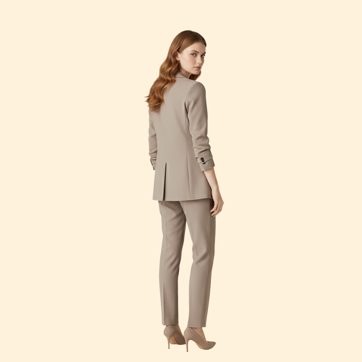 Women’s Blazer Set with Notched Lapel Design