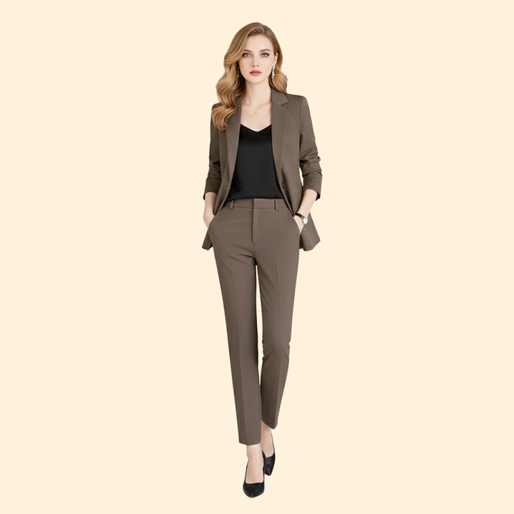 Women’s Blazer Set with Notched Lapel Design