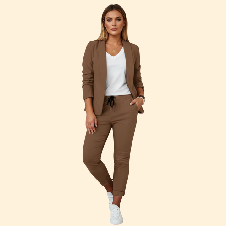 Women’s Blazer Set with Tapered Pants