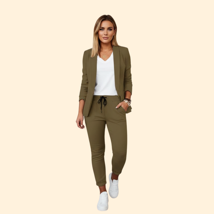 Women’s Blazer Set with Tapered Pants