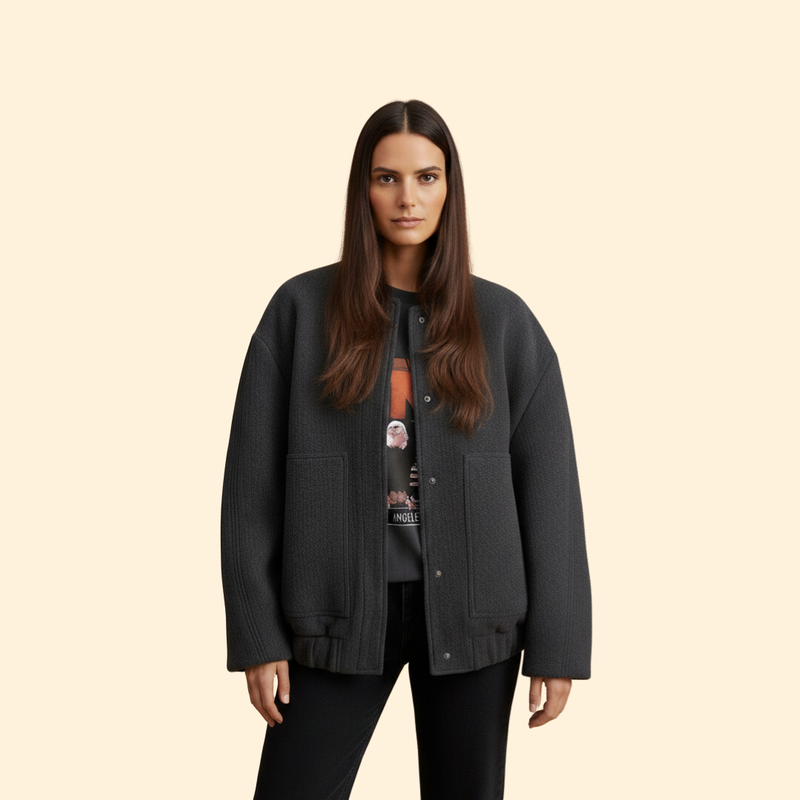 Women’s Bomber Jacket with Buttons