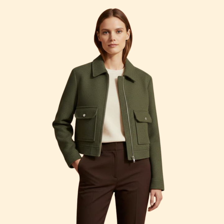 Women's  Bomber Jacket with Patch Pockets