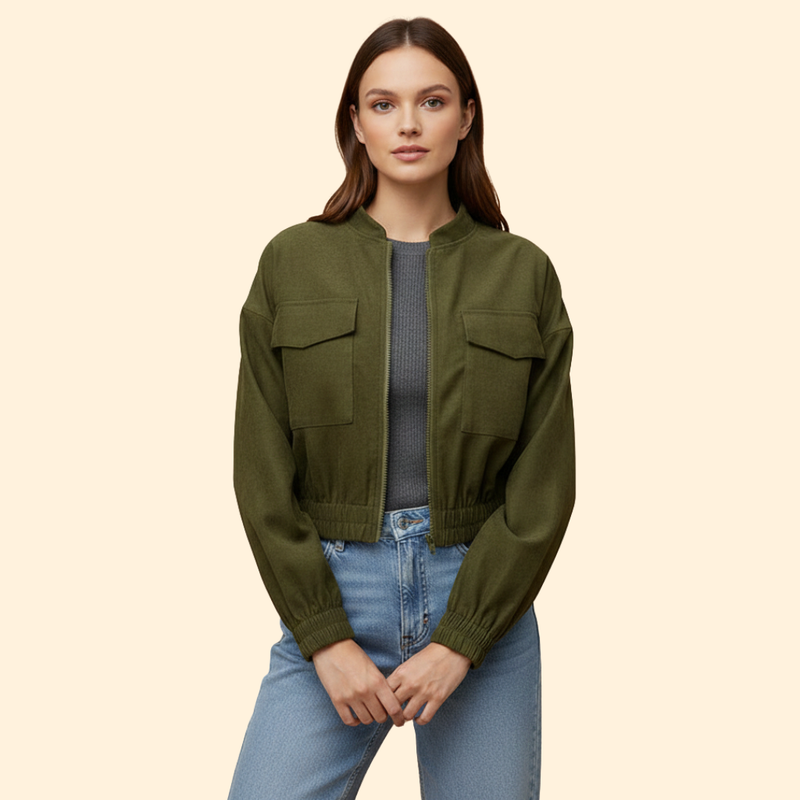 Women’s Bomber Jacket with Pockets