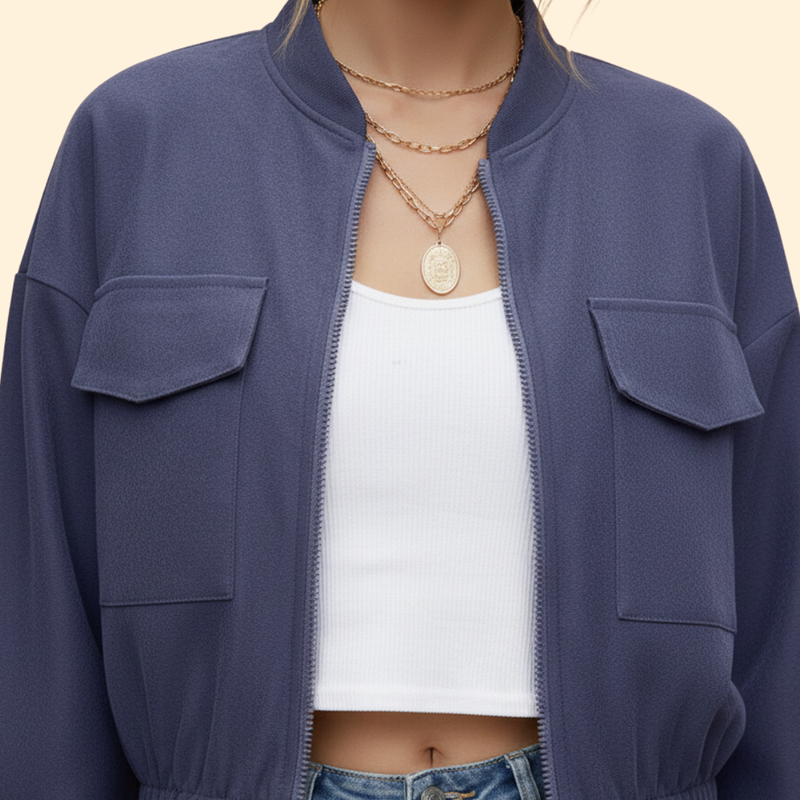 Women’s Bomber Jacket with Pockets