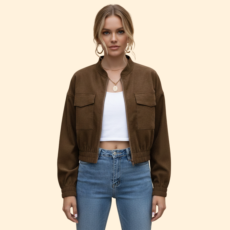 Women’s Bomber Jacket with Pockets