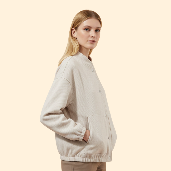Women's Bomber Jacket with Practical Side Pockets
