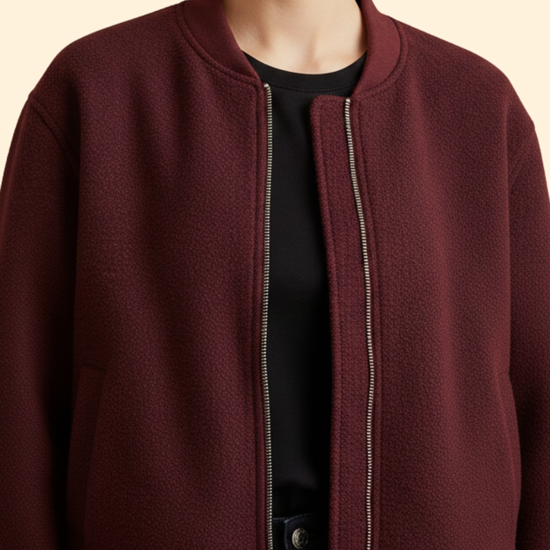 Women's Bomber Jacket with Practical Side Pockets